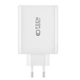 Tech-Protect PD GaN 100W Vegglader med 3 x USB-C og 1 x USB-A - Hvit