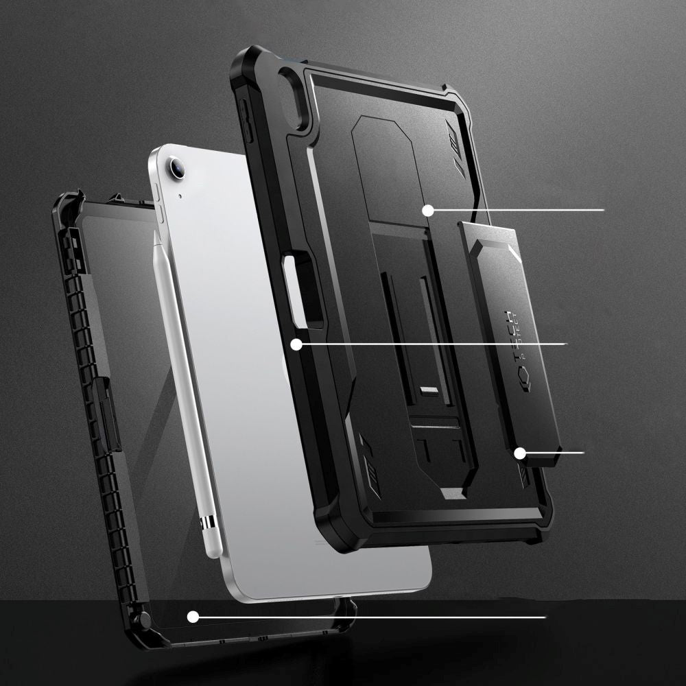 iPad 11 (2025) / iPad 10.9 (2022/2024)  Tech-Protect Kevlar Pro 360 Deksel med Skjermbeskyttelse - Svart