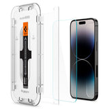 iPhone 14 Pro Max Spigen EZ Fit Glas.tR Skjermbeskytter 2. Stk - Case Friendly - Gjennomsiktig