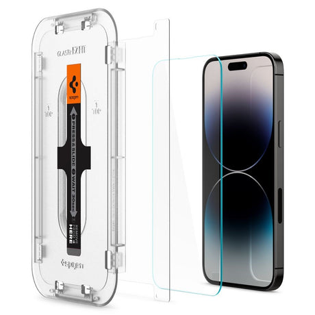 iPhone 14 Pro Max Spigen EZ Fit Glas.tR Skjermbeskytter 2. Stk - Case Friendly - Gjennomsiktig