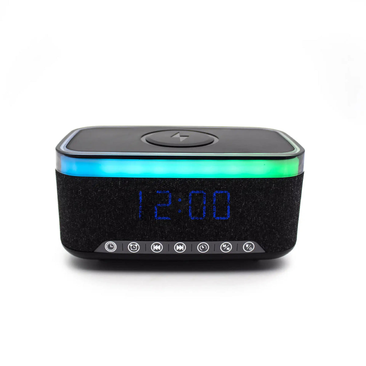 Denver ECQ-112B Vekkerklokke m. Bluetooth Høyttaler & Trådløs Lading - Svart