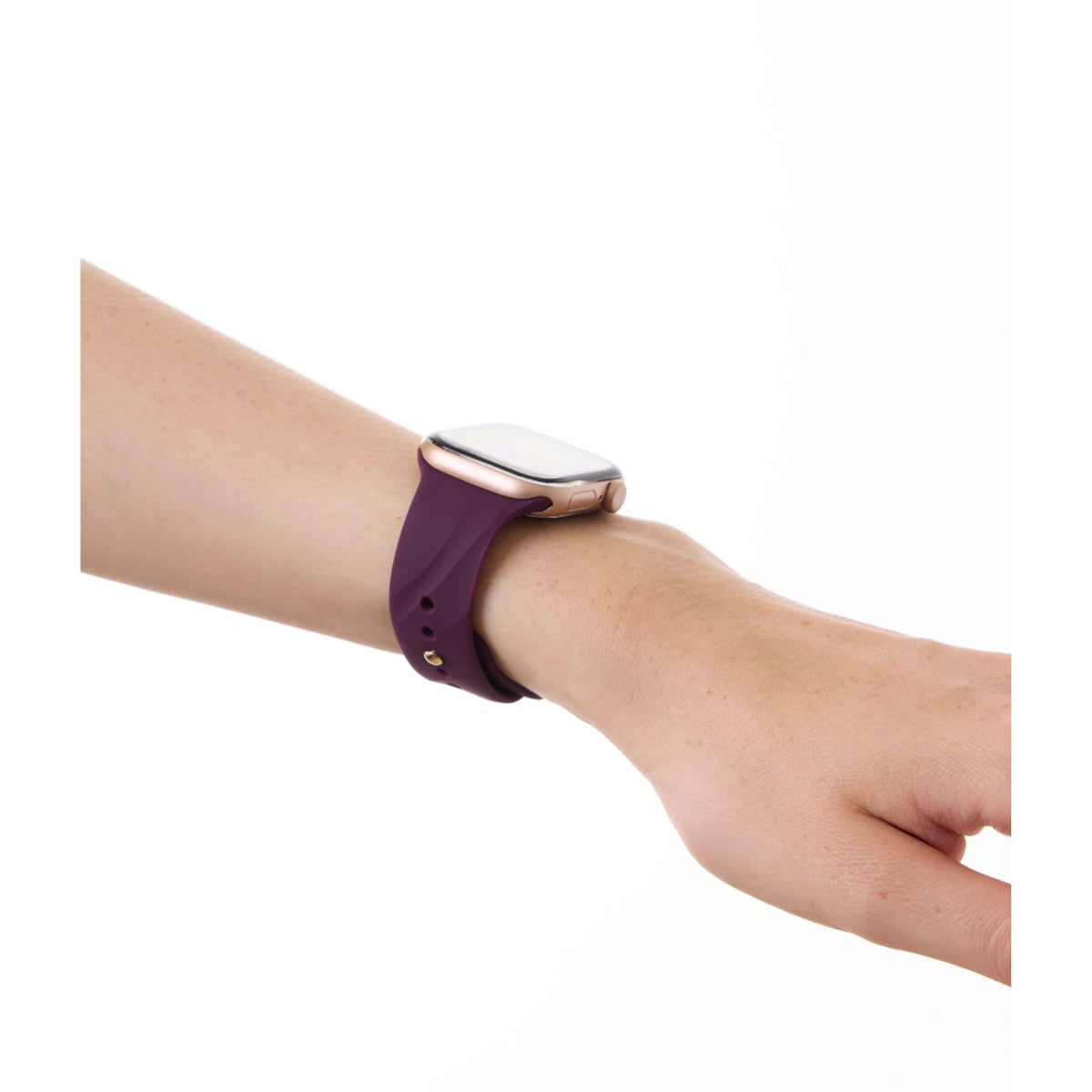 Apple Watch (42/44/SE/45/46/49mm) iDeal of Sweden Soft Swirl Silikon Klokkerem - Størrelse S/M - Velvet Plum