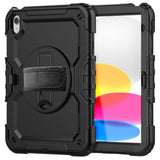 iPad 10,9" 2022 Tech-Protect Solid360-deksel med Beskyttelsesfilm, Håndholder og Skulderstropp - Svart
