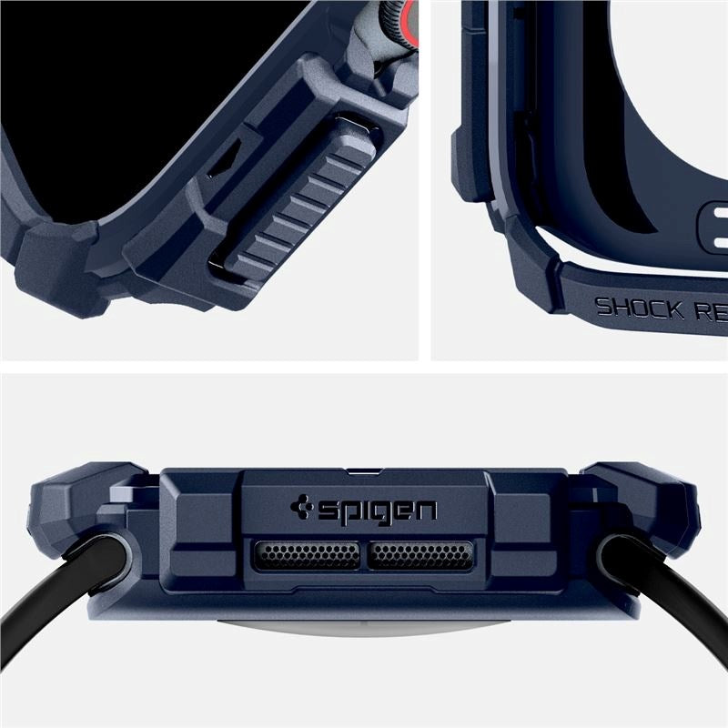 Apple Watch 11 / 10 (46mm) Spigen Rugged Armor Deksel - Fleksibel Plast - Blå
