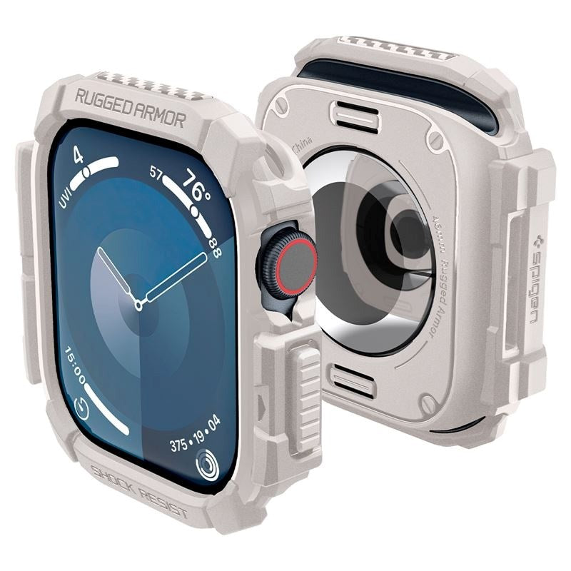 Apple Watch 11 / 10 (46mm) Spigen Rugged Armor Deksel - Fleksibel Plast - Beige