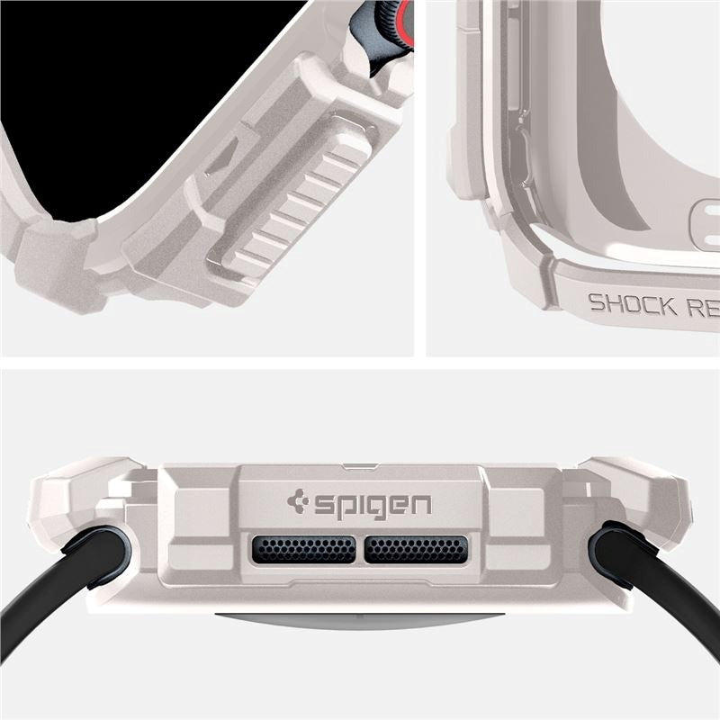 Apple Watch 11 / 10 (46mm) Spigen Rugged Armor Deksel - Fleksibel Plast - Beige