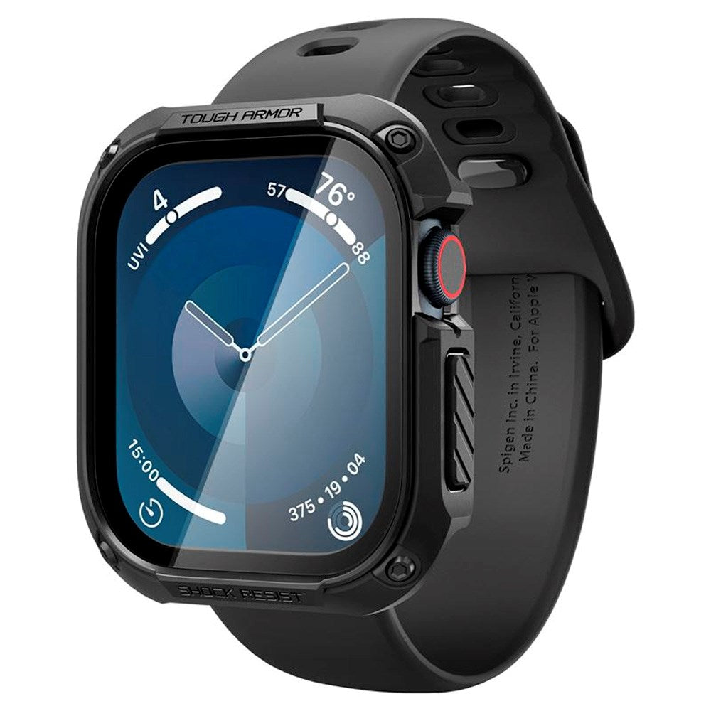 Apple Watch 11 / 10 (46mm) Spigen Tough Armor Deksel m. Skjermbeskyttelsesglass - Sort