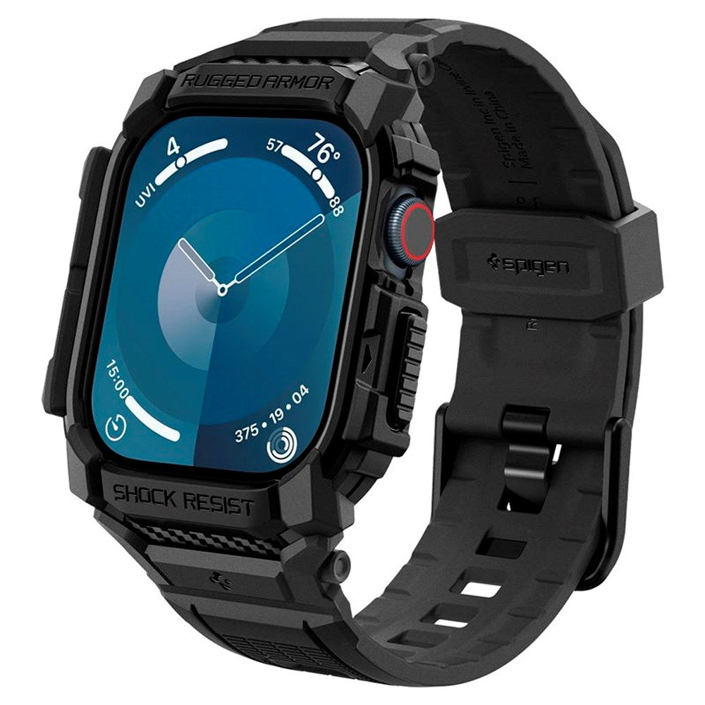 Apple Watch 11 / 10 (46mm) Spigen Rugged Armor Pro Rem m. Deksel - Svart