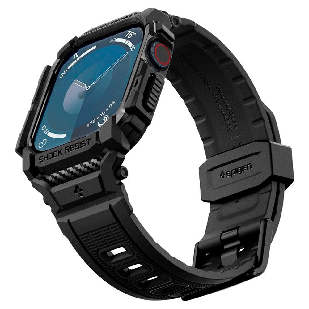 Apple Watch 11 / 10 (46mm) Spigen Rugged Armor Pro Rem m. Deksel - Svart