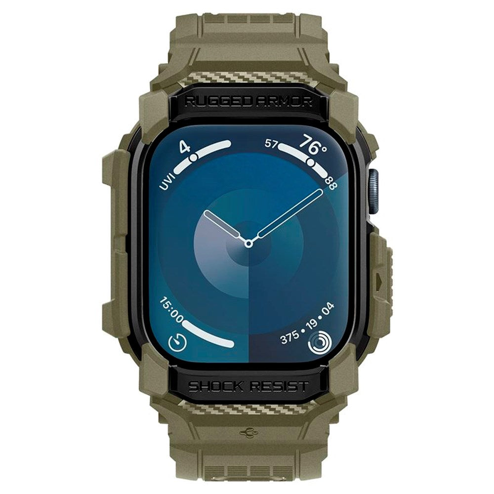 Apple Watch 11 / 10 (46mm) Spigen Rugged Armor Pro Rem m. Deksel - Grønn