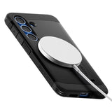 Samsung Galaxy S25 Spigen Tough Armor Hybrid Deksel m. Stativfunksjon - MagSafe Kompatibel - Svart