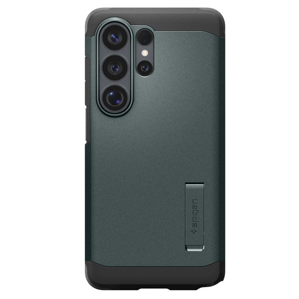 Samsung Galaxy S26 Ultra Spigen Tough Armor Hybrid Deksel m. Stativfunksjon - MagSafe Kompatibel - Grønn
