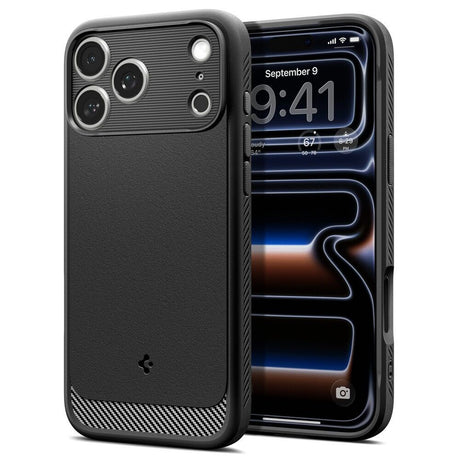 iPhone 18 Pro / 17 Pro Spigen Rugged Armor Deksel - MagSafe Kompatibel - Svart