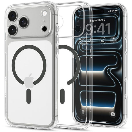 iPhone 18 Pro / 17 Pro Spigen Ultra Hybrid Deksel - MagSafe Kompatibel - Gjennomsiktig / Grå
