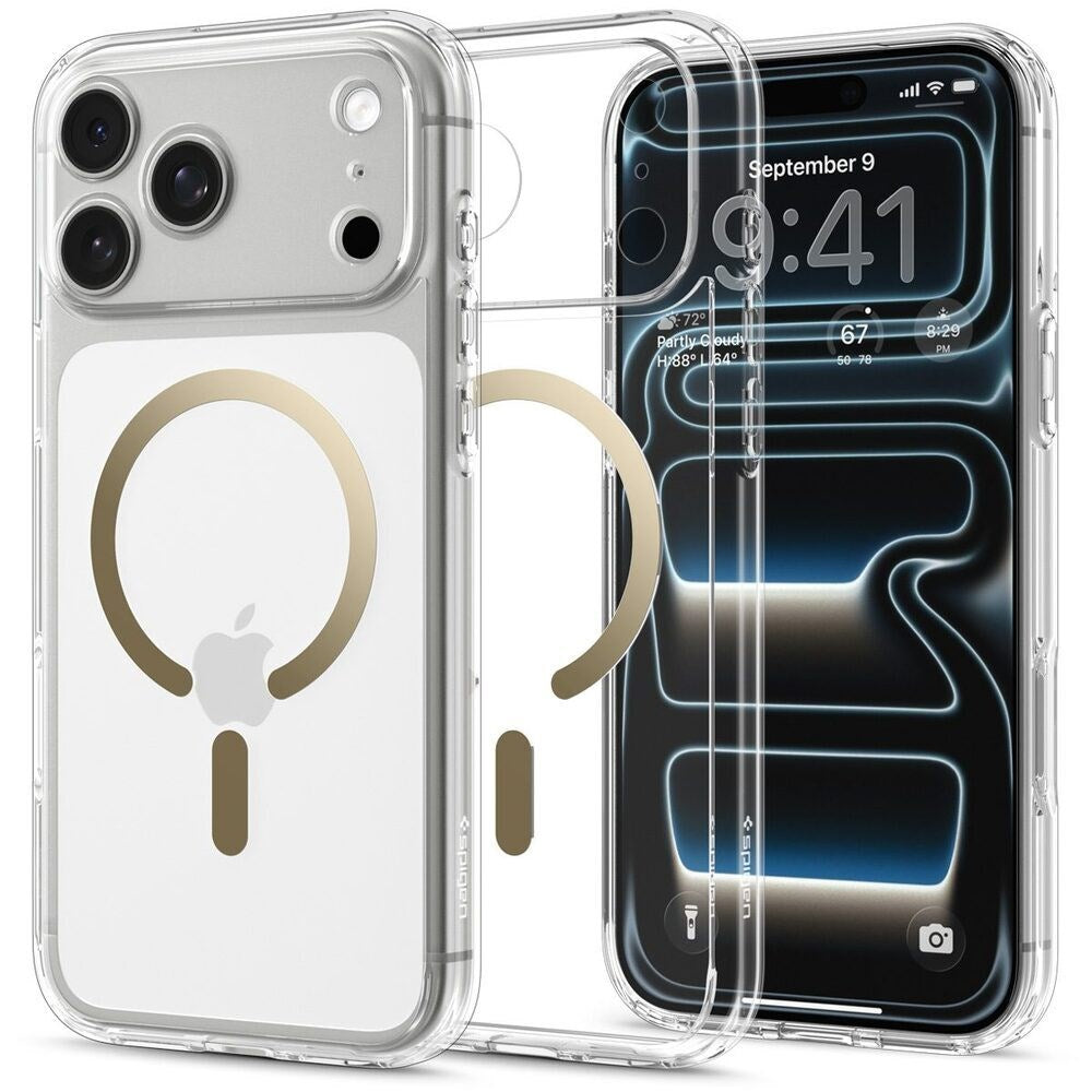 iPhone 18 Pro / 17 Pro Spigen Ultra Hybrid Deksel - MagSafe Kompatibel - Gjennomsiktig / Gull