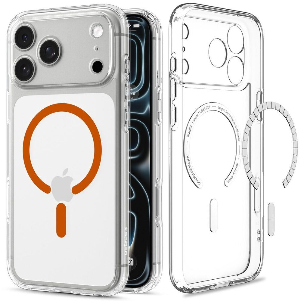 iPhone 18 Pro Max / 17 Pro Max Spigen Ultra Hybrid Deksel - MagSafe Kompatibel - Gjennomsiktig / Oransje