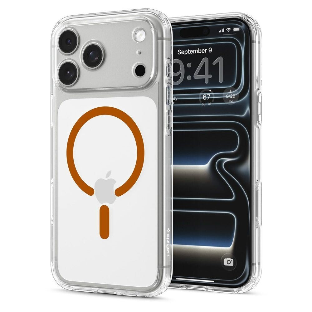 iPhone 18 Pro / 17 Pro Spigen Ultra Hybrid Deksel - MagSafe Kompatibel - Gjennomsiktig / Oransje