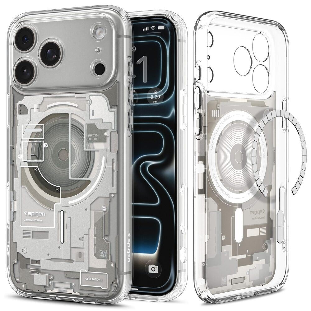 iPhone 18 Pro / 17 Pro Spigen Ultra Hybrid Deksel - MagSafe Kompatibel - Gjennomsiktig / Sølv