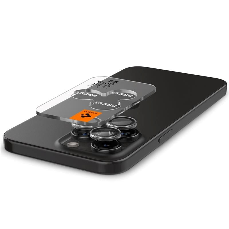 iPhone 16 Pro / 16 Pro Max / 15 Pro / 15 Pro Max / 14 Pro / 14 Pro Max Spigen EZ Fit. tR Optik Pro Kameralinsebeskyttelse - 2 Stk - Gjennomsiktig