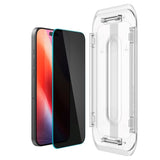 iPhone 17 Pro Max / 16 Pro Max Spigen EZ Fit Glas.tR Skjermbeskytter 2. Stk - Privacy Filter - Case Friendly - Gjennomsiktig
