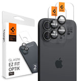iPhone 17 / 16 / 16 Plus Spigen EZ Fit. tR Optik Pro Kameralinsebeskyttelse - 2 Stk - Gjennomsiktig / Svart
