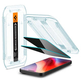 iPhone 17 / 17 Pro / 16 Pro Spigen EZ Fit Glas.tR Skjermbeskytter 2. Stk - Privacy Filter - Case Friendly - Gjennomsiktig