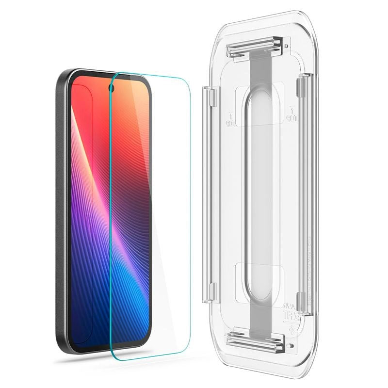 Google Pixel 9a Spigen EZ Fit Glass tR Skjermbeskyttelse - 2 stk - Case Friendly - Gjennomsiktig