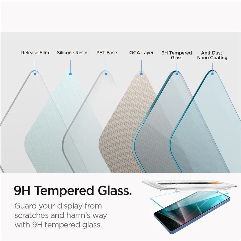Samsung Galaxy S25 Ultra Spigen EZ Fit Glas.tR Skjermbeskytter 2 Stk. - Case Friendly - Gjennomsiktig