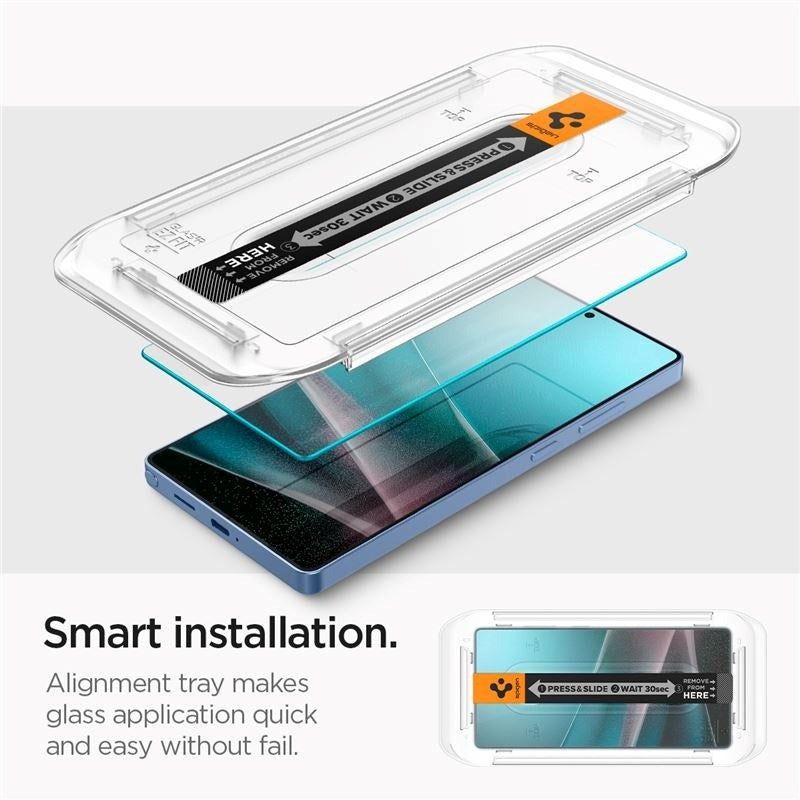 Samsung Galaxy S25 Ultra Spigen EZ Fit Glas.tR Skjermbeskytter 2 Stk. - Case Friendly - Gjennomsiktig