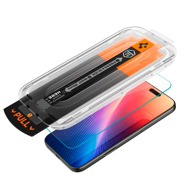 iPhone 17 Pro Max / 16 Pro Max Spigen Glass tR EZ Fit Pro HD Skjermbeskyttelsesglass - Privacy Funksjon - Gjennomsiktig