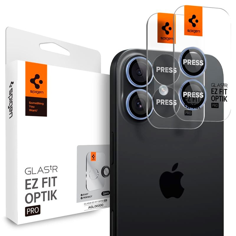 iPhone 17 Spigen Glass tR EZ Fit Optik Pro Kameralinsebeskyttelsesglass - 2 stk - Blå