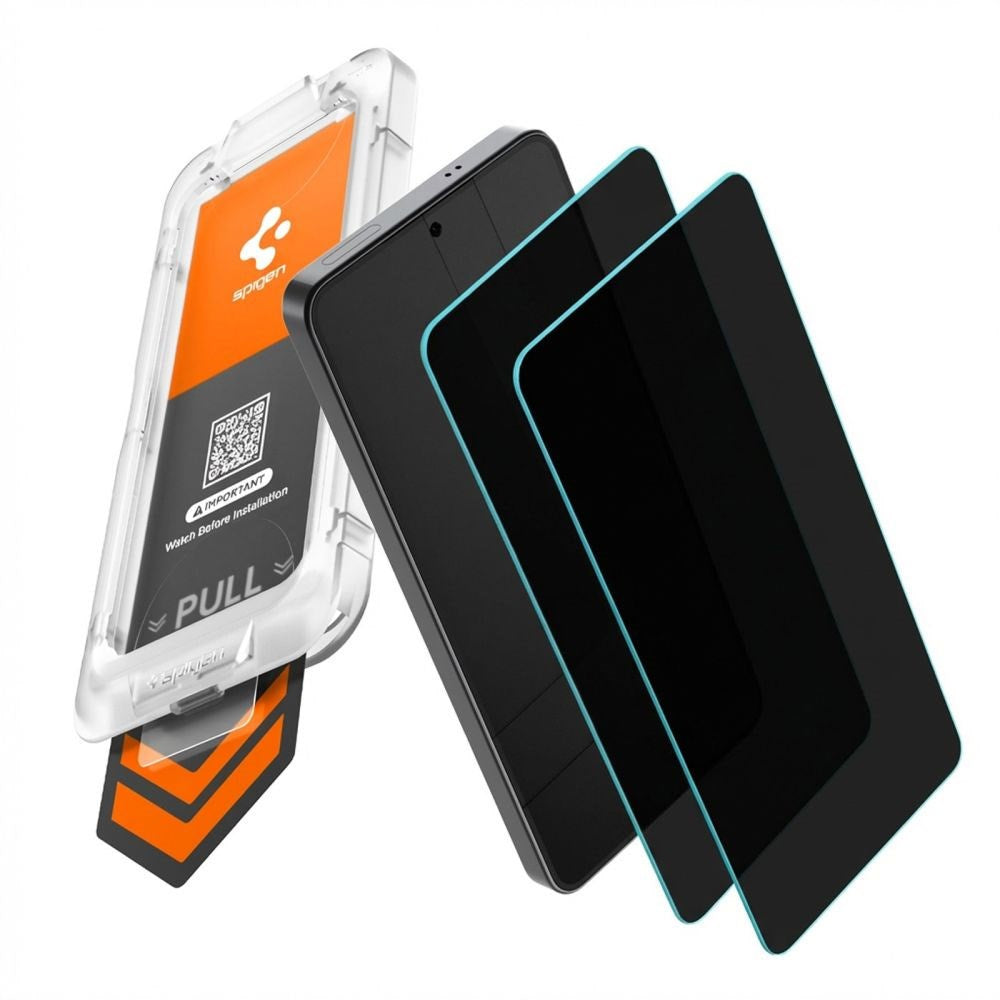 Samsung Galaxy S26+ (Plus) Spigen Glass tR EZ Fit Pro HD Skjermbeskyttelsesglass - Privacy Funksjon - 2 stk - Gjennomsiktig