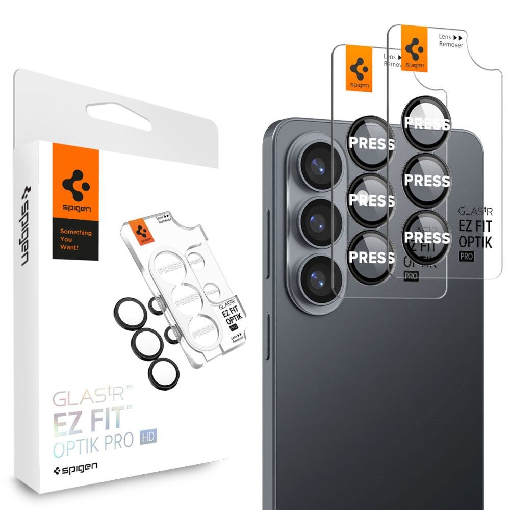 Samsung Galaxy S26+ (Plus) Spigen Glass tR EZ Fit Optik Pro Kameralinsebeskyttelsesglass - 2 stk - Svart