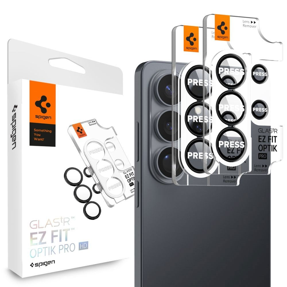 Samsung Galaxy S26 Spigen Glass tR EZ Fit Optik Pro Kameralinsebeskyttelsesglass - 2 stk - Svart