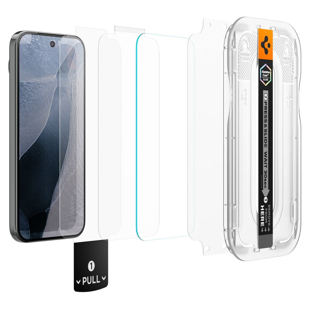 Google Pixel 11 Pro XL Spigen Glass tR EZ Fit Pro Skjermbeskyttelsesglass - 2 stk - Gjennomsiktig