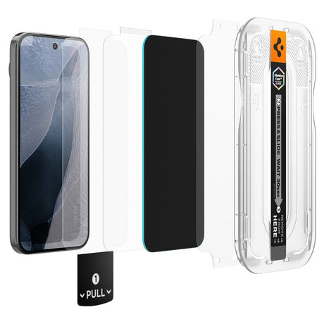 Google Pixel 11 Pro XL / 10 Pro XL / 9 Pro XL Spigen Glass tR EZ Fit Pro Privacy Beskyttelsesglass - 2 stk - Gjennomsiktig