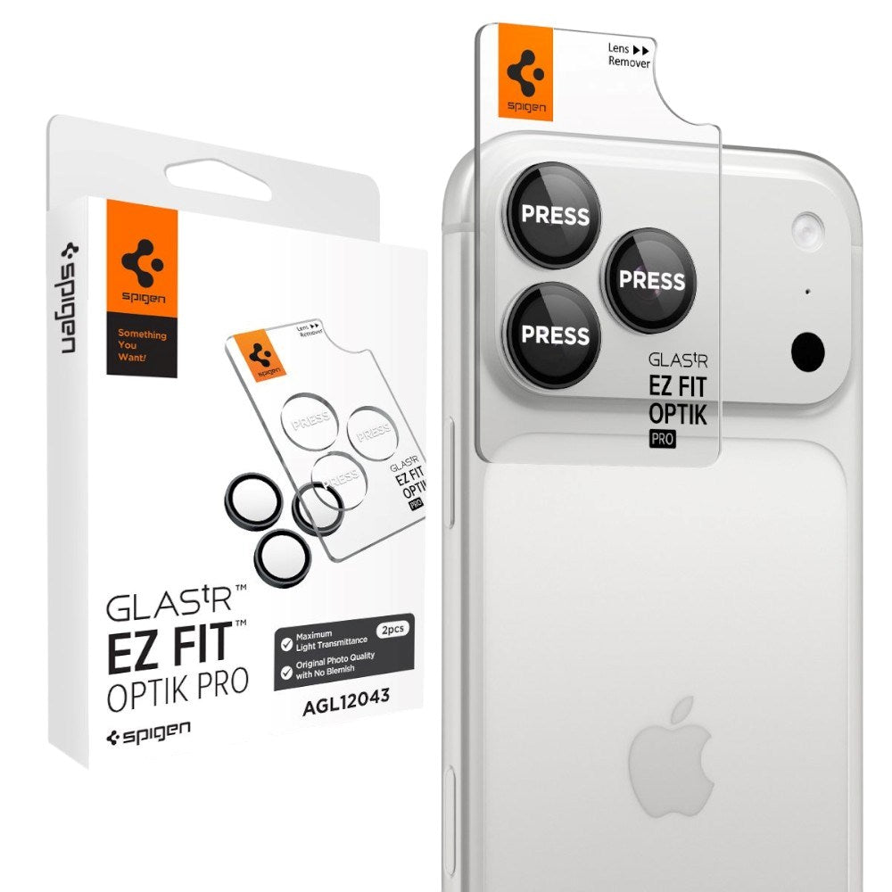 iPhone 18 Pro / 18 Pro Max Spigen Glass tR EZ Fit Optik Pro Kameralinsebeskyttelse - 2 stk - Grå