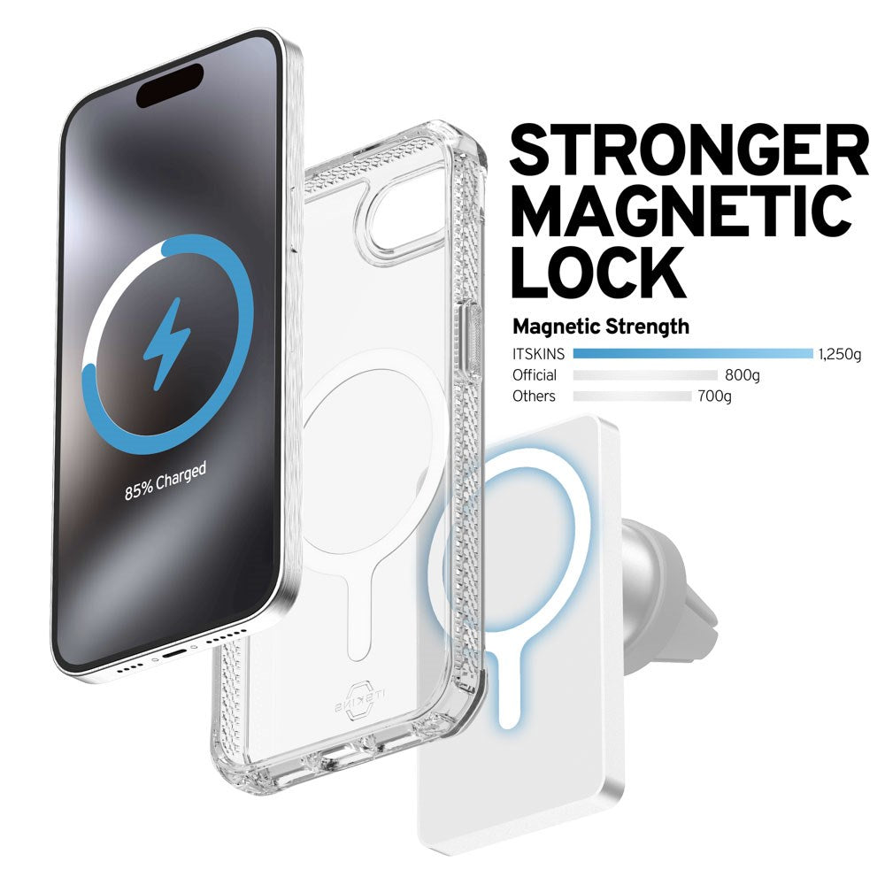 iPhone 16e ITSKINS Hybrid MagClear Deksel - MagSafe Kompatibel - Gjennomsiktig