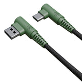 Hune Hiedra USB-A til USB-C Kabel med Vinklet Kontakt - 1,2 m - Grønn
