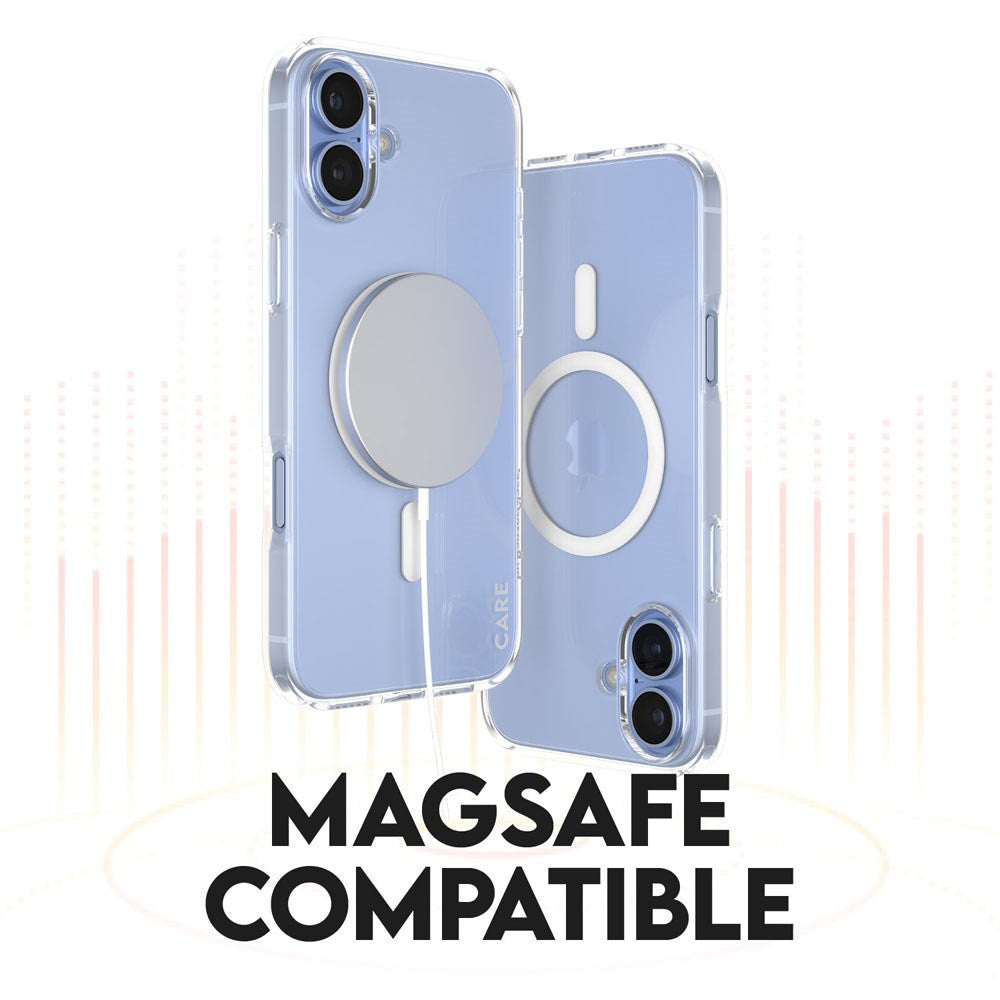CARE By PanzerGlass iPhone 16 Plus 3-i-1 FLAGSHIP MagSafe Bundle - Skjermbeskyttelse (UWF) / Deksel / Kamerabeskyttelse - Gjennomsiktig / Hvit