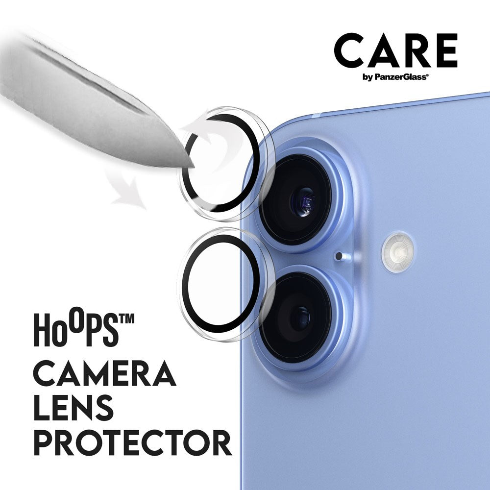 CARE By PanzerGlass iPhone 16 Plus 3-i-1 FLAGSHIP Bundle - Skjermbeskyttelse (UWF) / Deksel / Kamerabeskyttelse - Gjennomsiktig