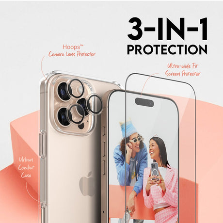 CARE By PanzerGlass iPhone 16 Pro Max 3-i-1 FLAGSHIP Bundle - Skjermbeskyttelse (UWF) / Deksel / Kamerabeskyttelse - Gjennomsiktig