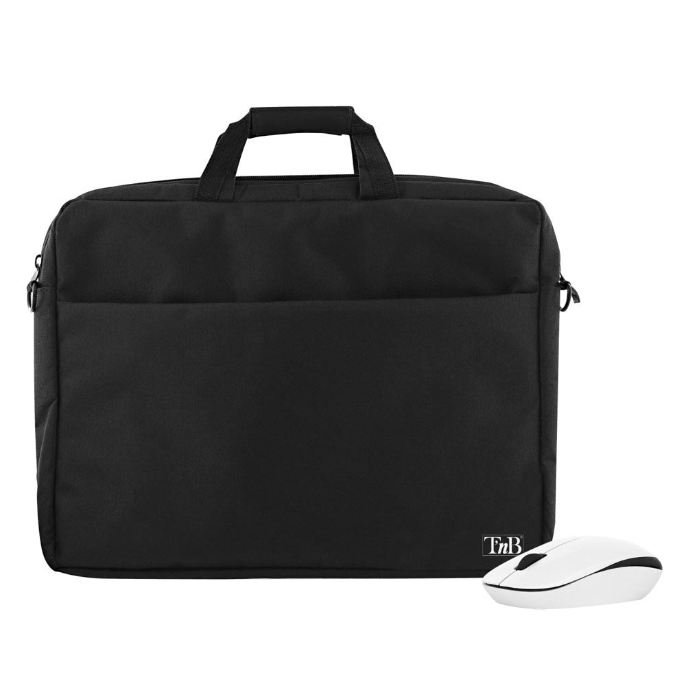 T'NB-pakke med Marseille Databag 15.6" & Candy Wireless Mouse - Svart / Hvit