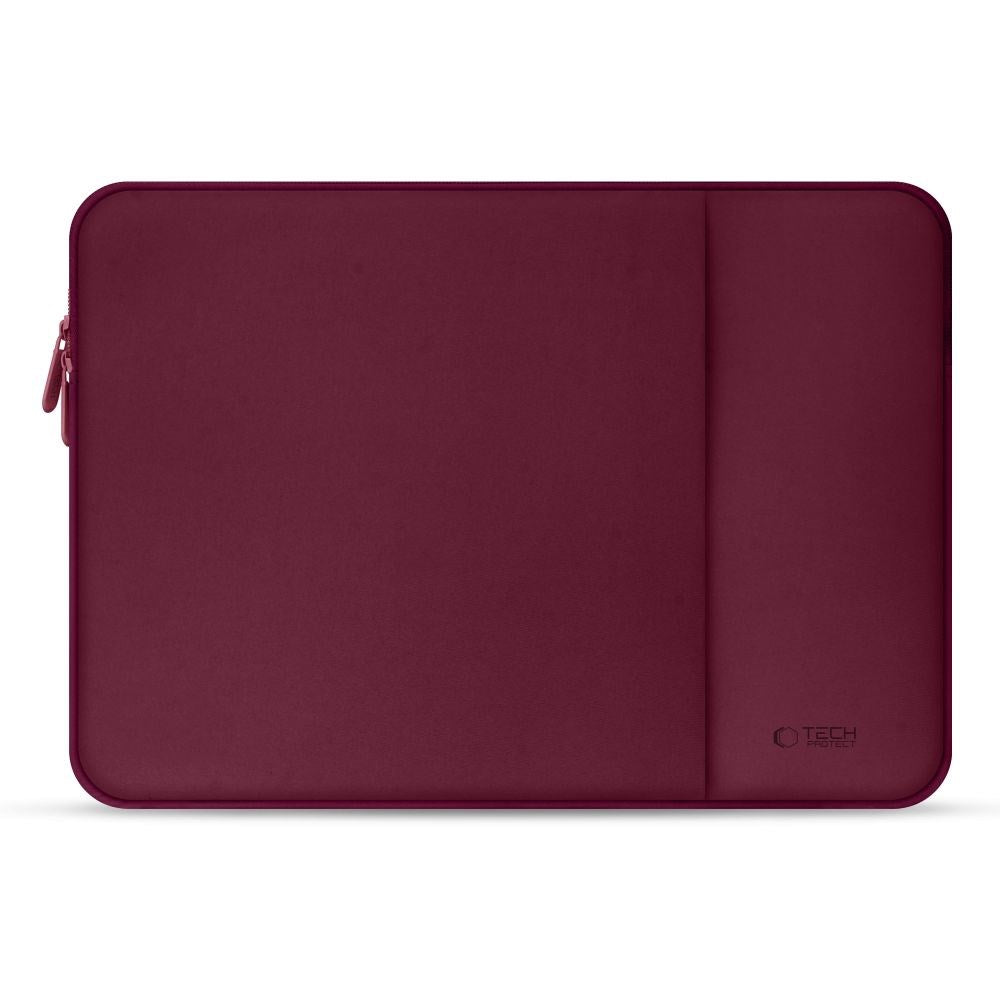 Tech-Protect MacBook / Laptop Neopren  Sleeve 14" (34.5 x 24.5 cm) med Ekstra Lomme - Burgund