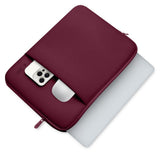 Tech-Protect MacBook / Laptop Neopren  Sleeve 14" (34.5 x 24.5 cm) med Ekstra Lomme - Burgund