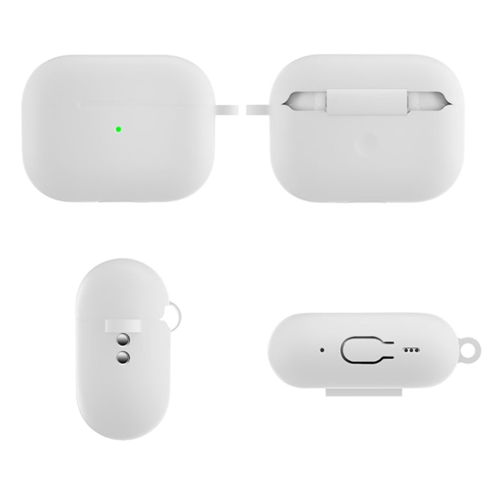 Apple Airpods Pro 2nd Gen (2022) Silikondeksel med Karabinkrok - Hvid