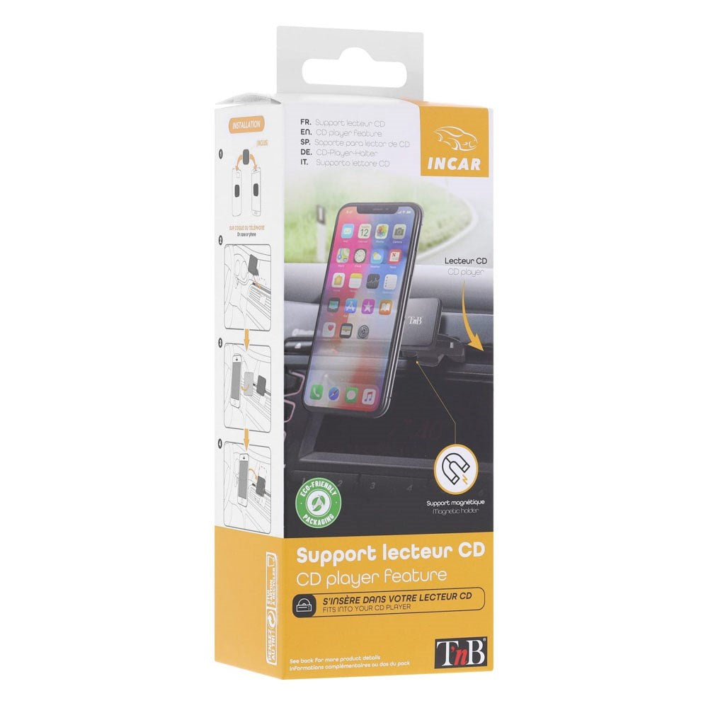 T'NB Magnetisk Mobilholder for Bil - CD-Spiller - Svart