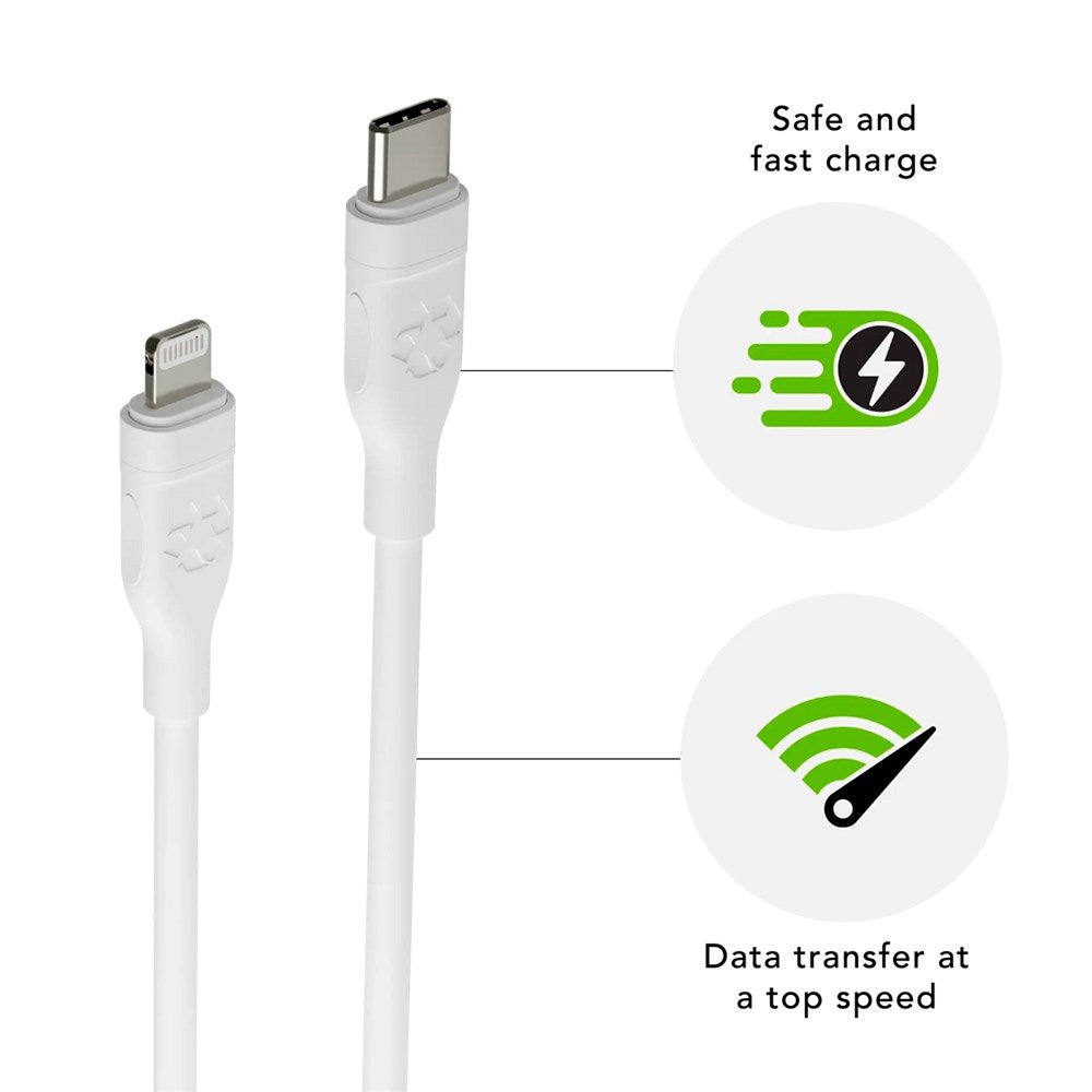 dbramante1928 Ladekabel av Resirkulert Plast - USB-C til Lightning - 36W - 2M - Hvit