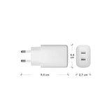 dbramante1928 EU Vegglader - 2 x USB-C 25W - Hvit