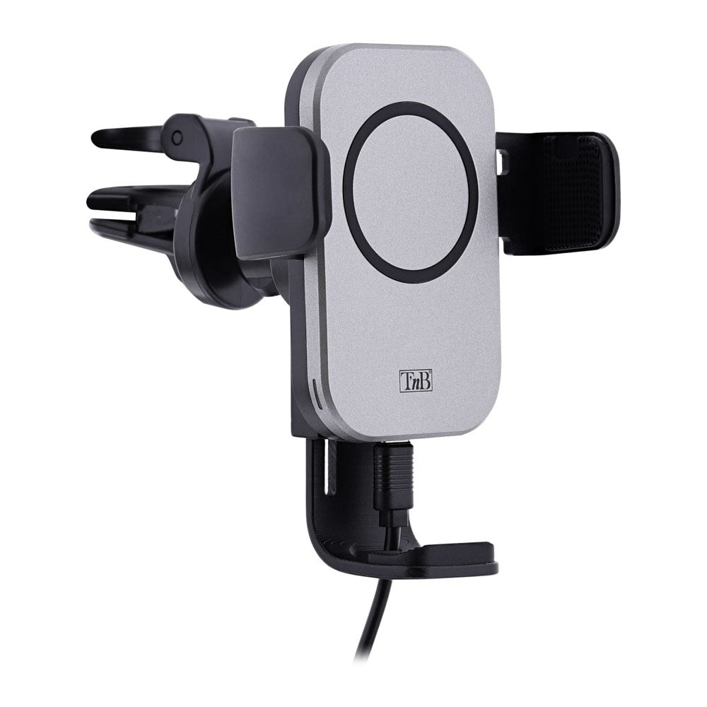 T'NB Multifunksjonell Mobilholder for Bil med 15W Trådløs Lading - Svart